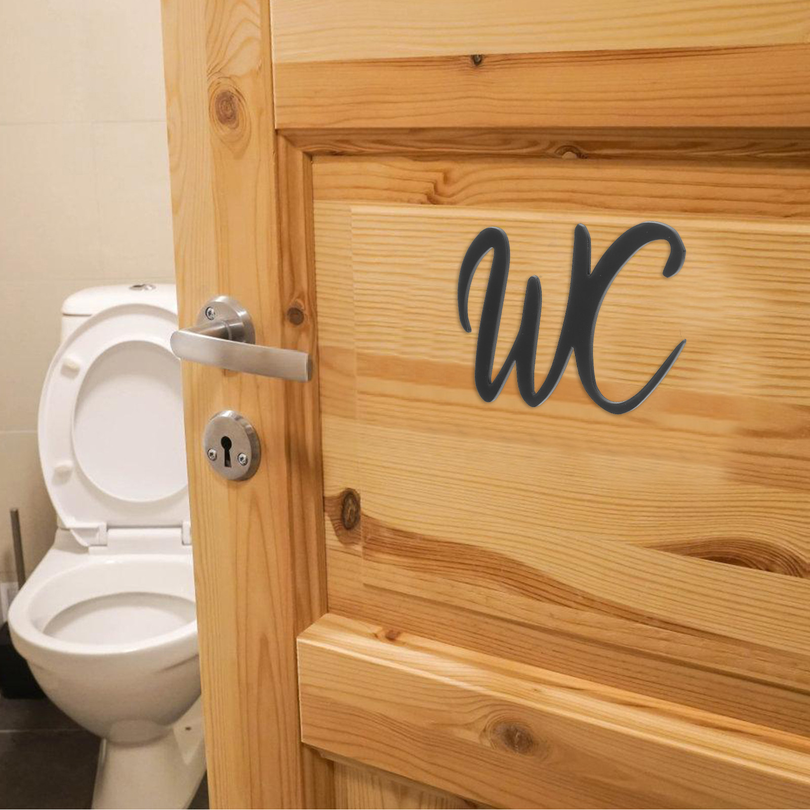 Home Bathroom Sign - Self-Adhesive Bathroom Sign Toilet Door Sign