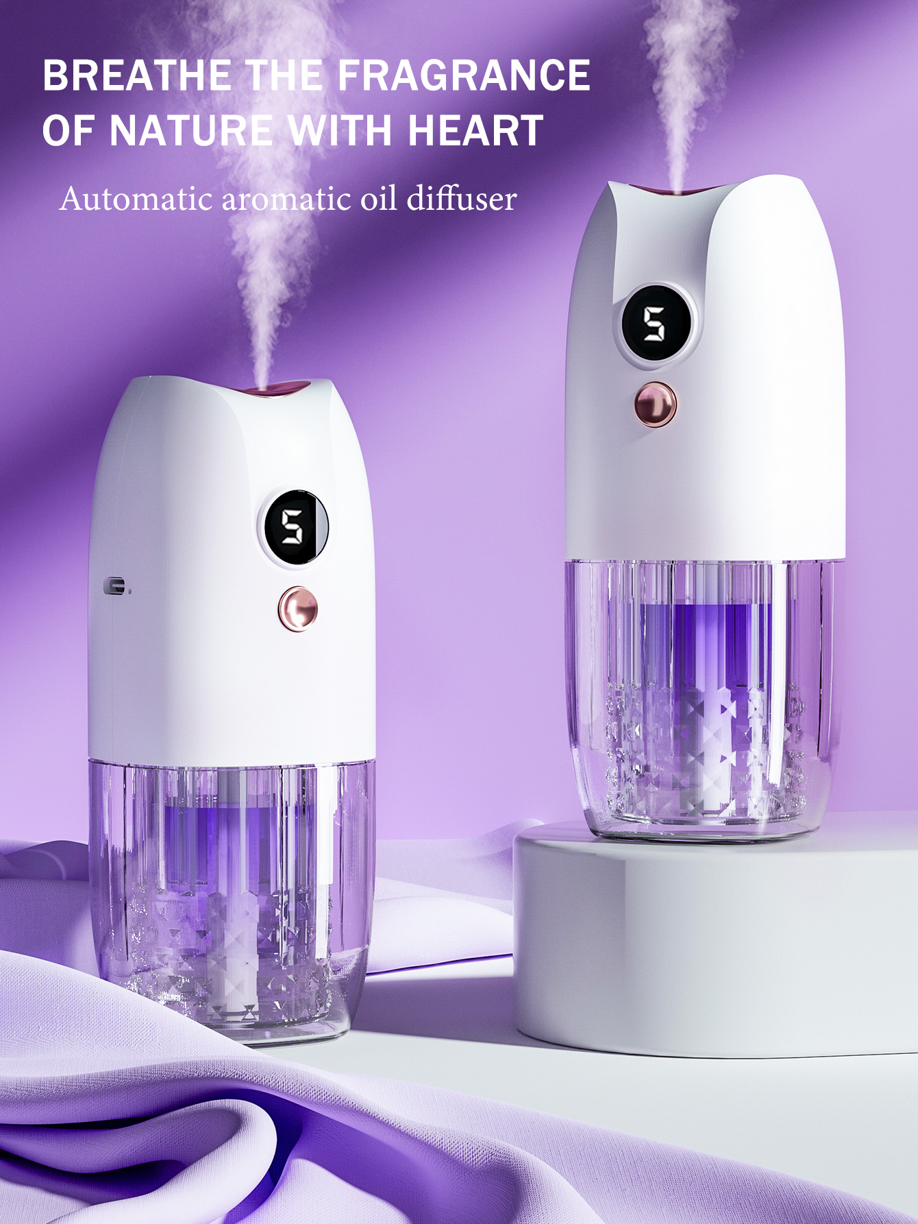 Bathroom Home Improvement - Multi-functional rechargeable portable aroma diffuser essential