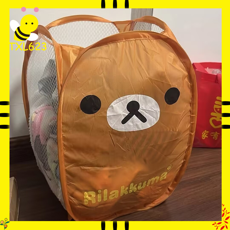 Japan Bathroom.Home - Rilakkuma Laundry Hamper Foldable Mesh Large