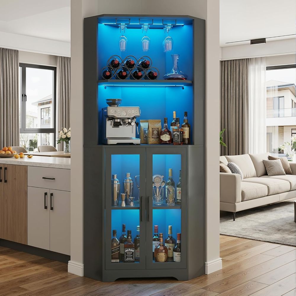 Home & Bathroom Building Products Pte Ltd - 65 Tall LED-Illuminated Bar Cabinet with