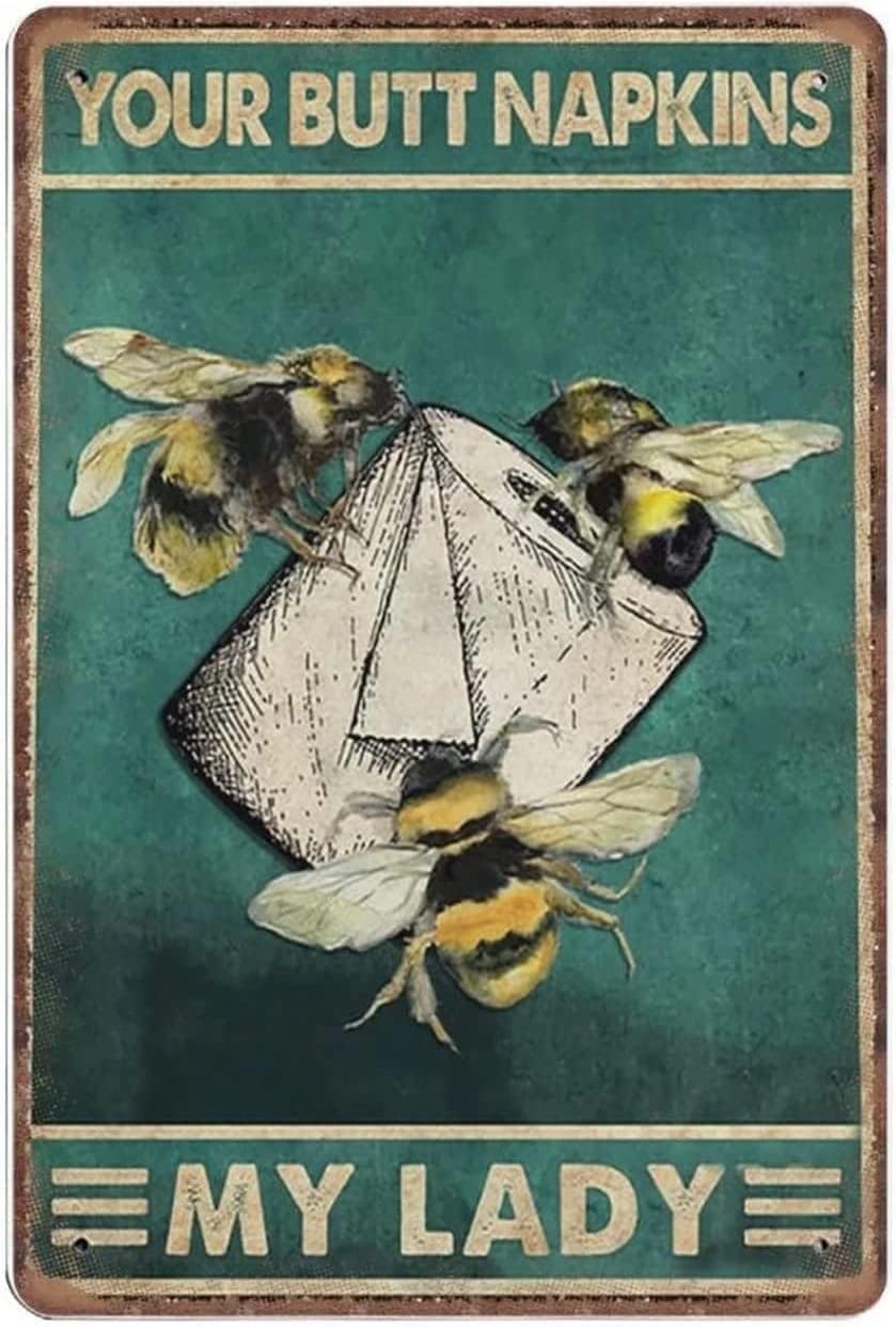 Funny Bee Your Butt Napkins My - مراجعة Home Bathroom Sign وسعره