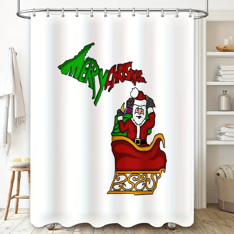 Christmas Shower Curtain Festi - مراجعة Japan Bathroom.Home وسعره