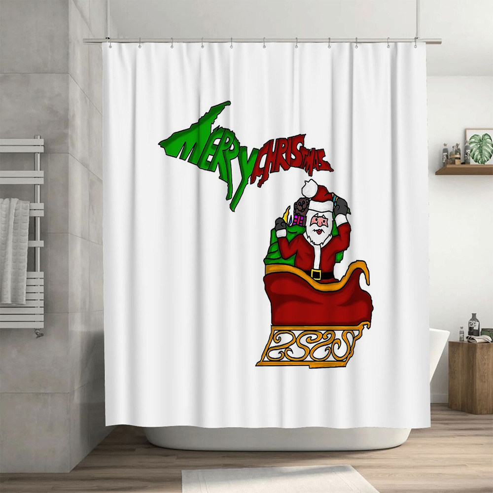 Christmas Shower Curtain Festi - مراجعة Japan Bathroom.Home وسعره
