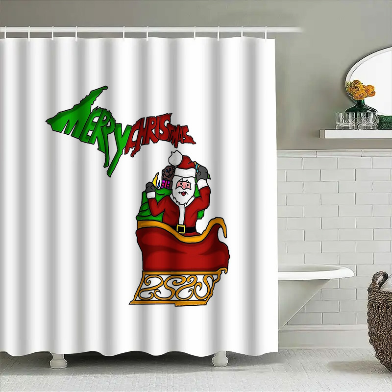 Christmas Shower Curtain Festi - مراجعة Japan Bathroom.Home وسعره