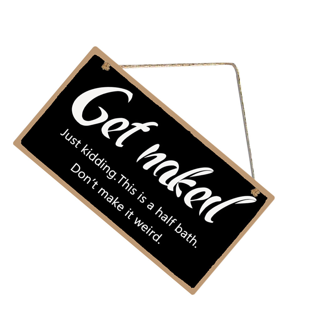 1Pcs Wooden Bathroom Wall Sign - مراجعة Home Bathroom Sign وسعره