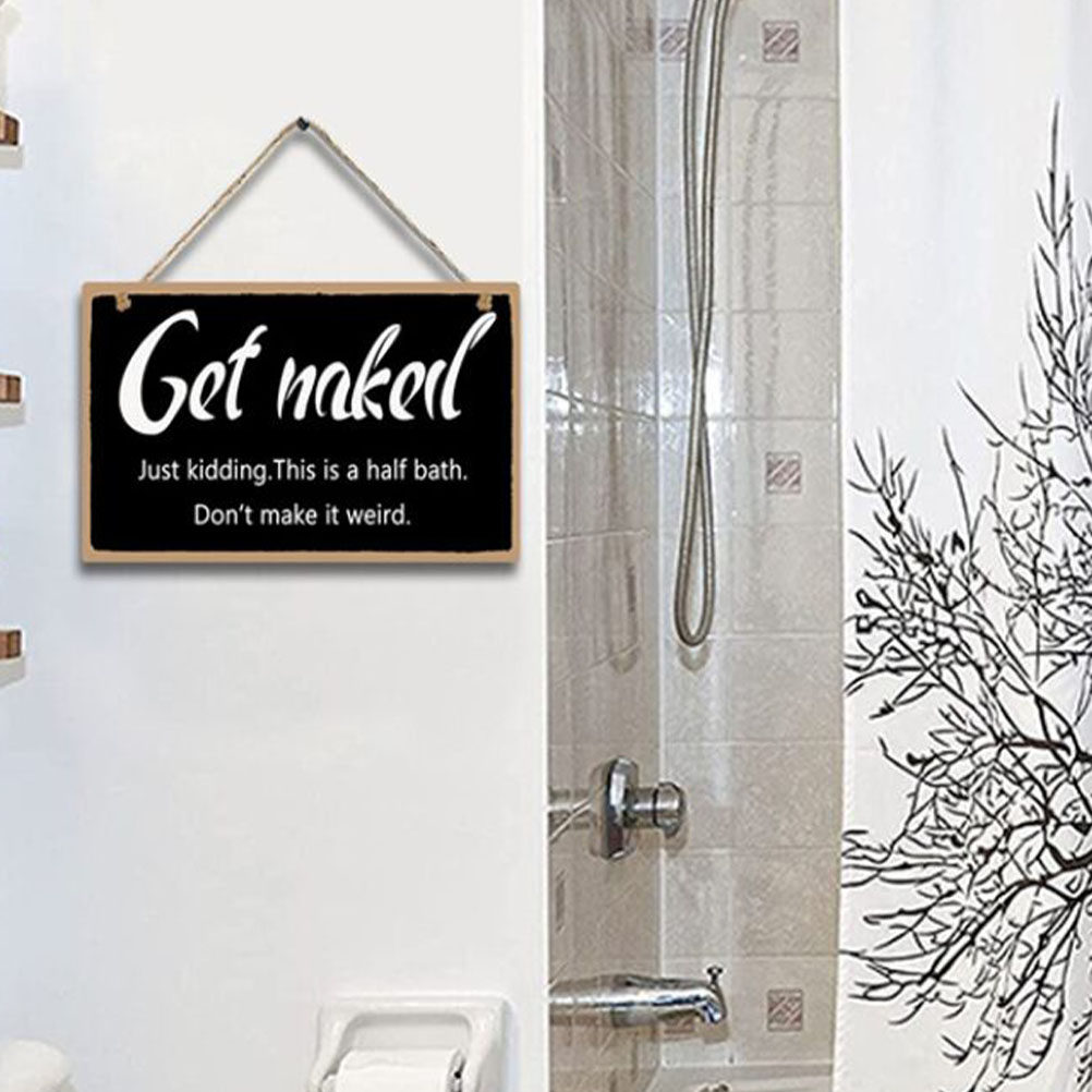 1Pcs Wooden Bathroom Wall Sign - مراجعة Home Bathroom Sign وسعره