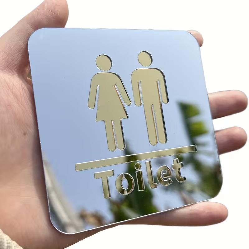3.94-inch Acrylic Toilet Sign  - مراجعة Jet Home Bathroom Mirrors وسعره