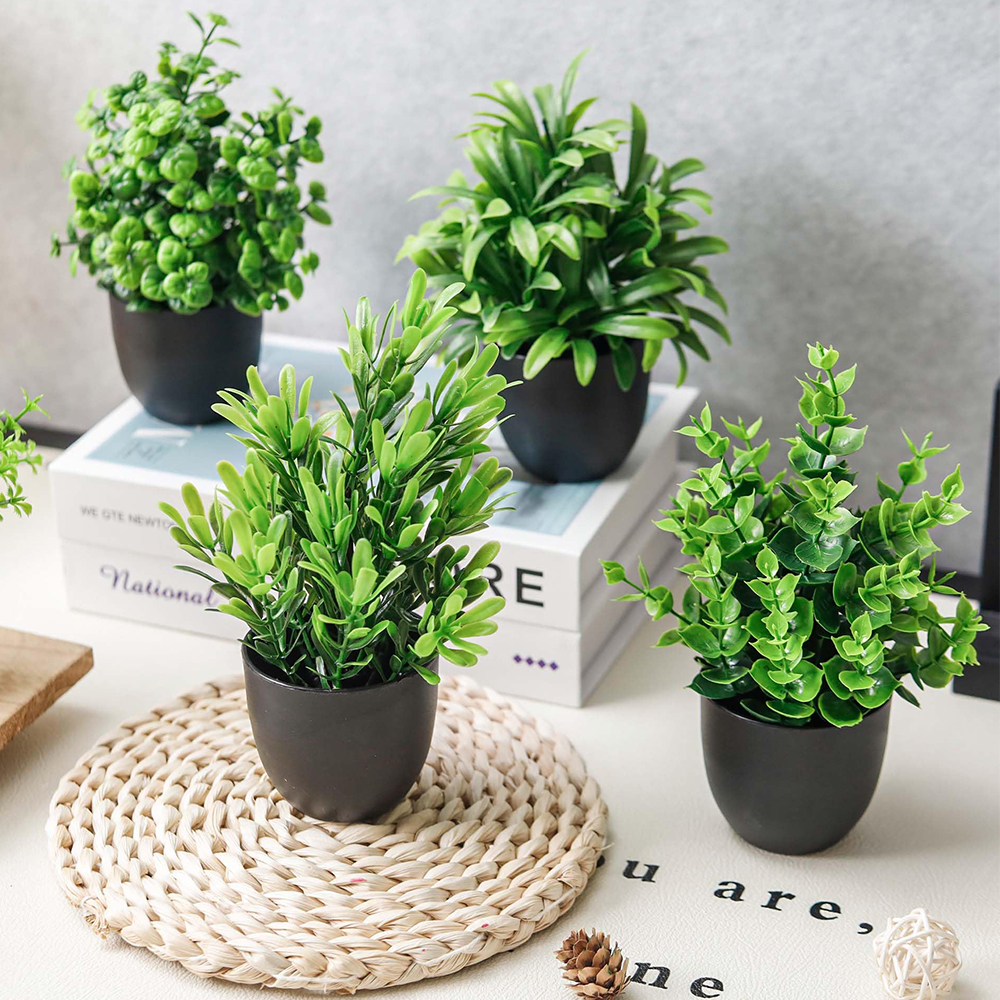 4 Packs Fake Plants Artificial - مراجعة Bathroom Home Improvement وسعره