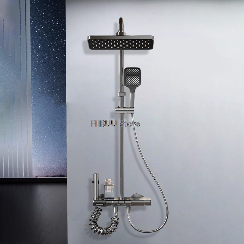 LED Display Shower System With - مراجعة Home Outlet Bathroom وسعره