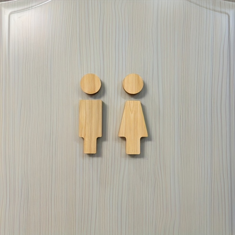 2PCS Wooden Bathroom Sign for  - مراجعة Home Bathroom Sign وسعره