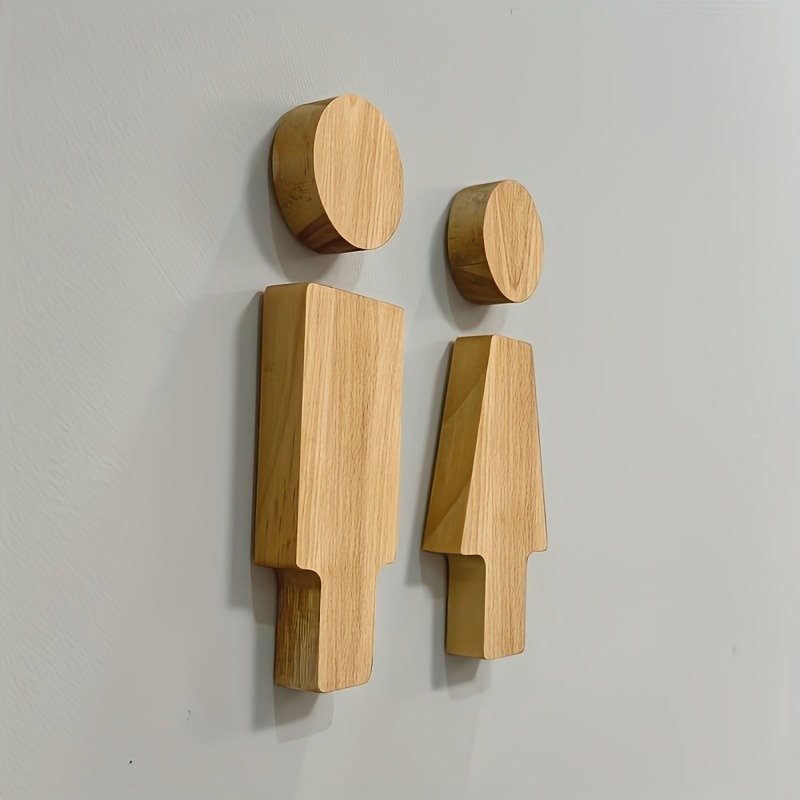 2PCS Wooden Bathroom Sign for  - مراجعة Home Bathroom Sign وسعره