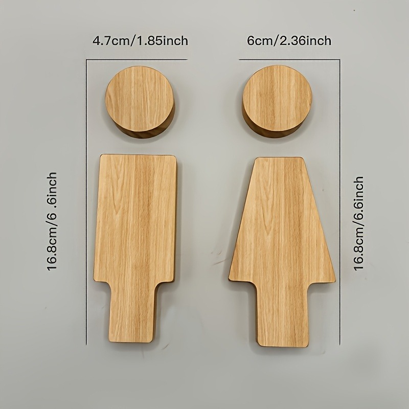 2PCS Wooden Bathroom Sign for  - مراجعة Home Bathroom Sign وسعره