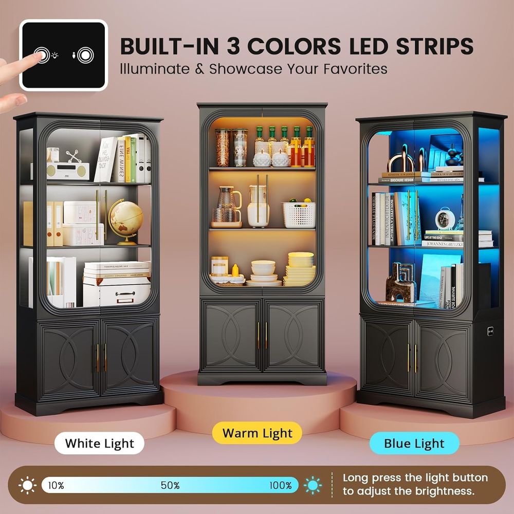 69 Tall Glass Display Cabinet  - مراجعة Home & Bathroom Building Products Pte Ltd وسعره