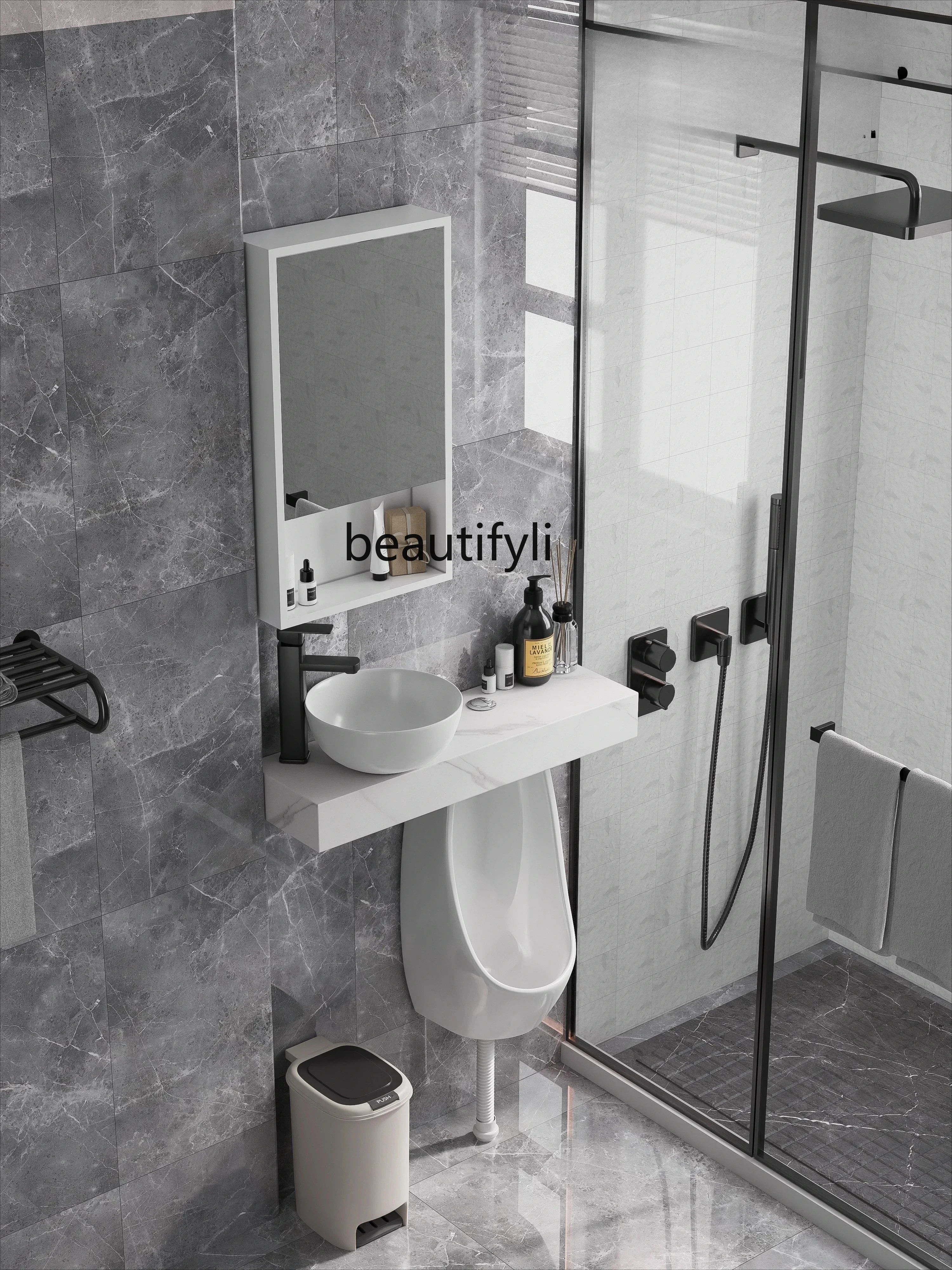 Urinal rock slab countertop in - مراجعة Home Bathroom Urinal وسعره