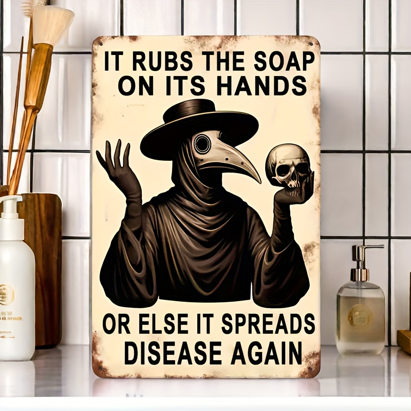 Vintage Hand Washing Reminder, - مراجعة Home Bathroom Sign وسعره