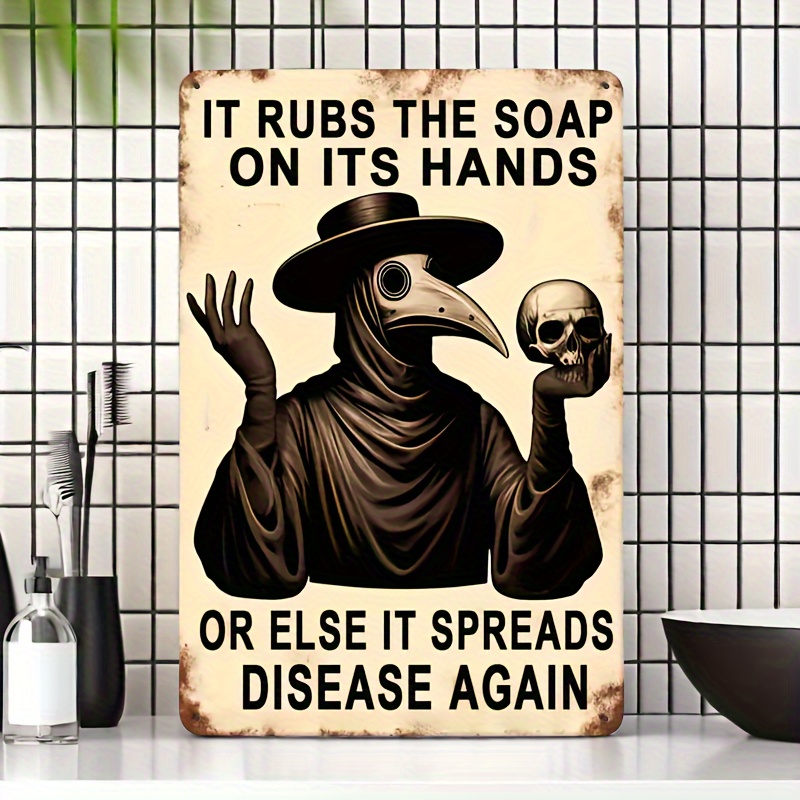 Vintage Hand Washing Reminder, - مراجعة Home Bathroom Sign وسعره
