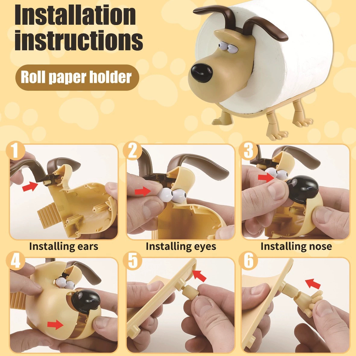 Fun Dog Toilet Paper Holder Ho - مراجعة Bathroom Home Improvement وسعره