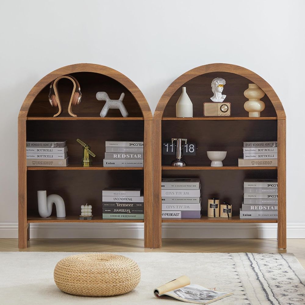 Walnut 3-Shelf Arched Bookcase - مراجعة Home & Bathroom Building Products Pte Ltd وسعره
