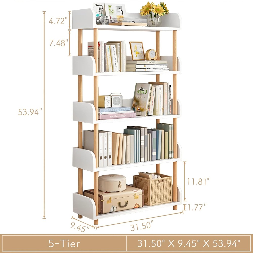 5-Tier Wooden Open Bookcase -  - مراجعة Home & Bathroom Building Products Pte Ltd وسعره