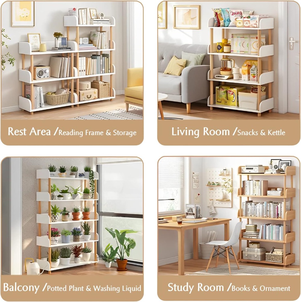5-Tier Wooden Open Bookcase -  - مراجعة Home & Bathroom Building Products Pte Ltd وسعره