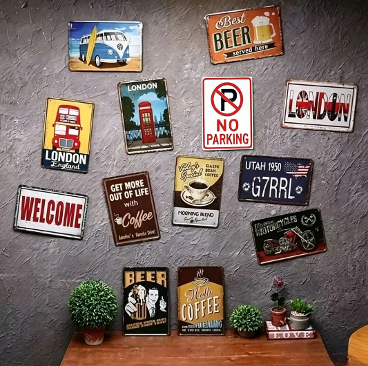 Vintage Sexy Lady Metal Tin Si - مراجعة Home Bathroom Sign وسعره