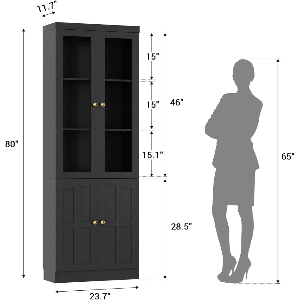 80 Tall Glass Door Bookcase wi - مراجعة Home & Bathroom Building Products Pte Ltd وسعره