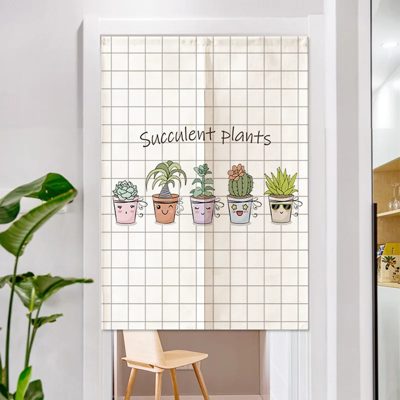 Nordic Green Plants Door Curta - مراجعة Japan Bathroom.Home وسعره