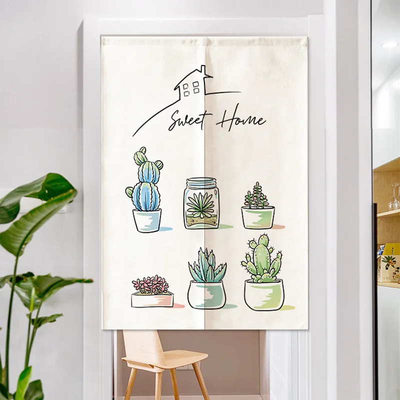 Nordic Green Plants Door Curta - مراجعة Japan Bathroom.Home وسعره