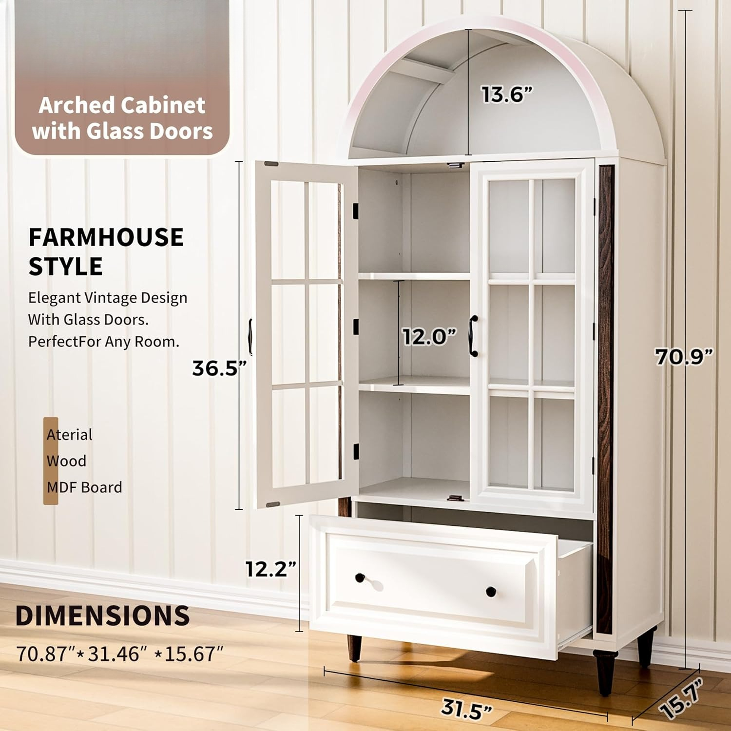 71” Handcrafted Arched Bookcas - مراجعة Home & Bathroom Building Products Pte Ltd وسعره