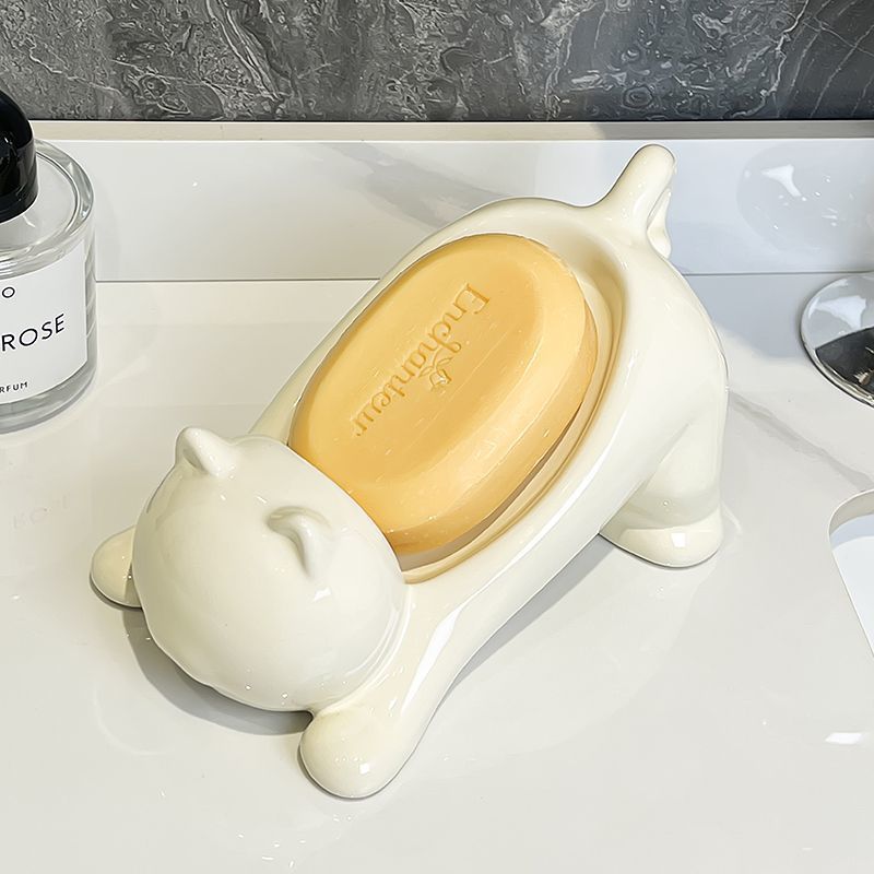 Cute Cat Drain Soap Holder Con - مراجعة Bathroom Home Improvement وسعره