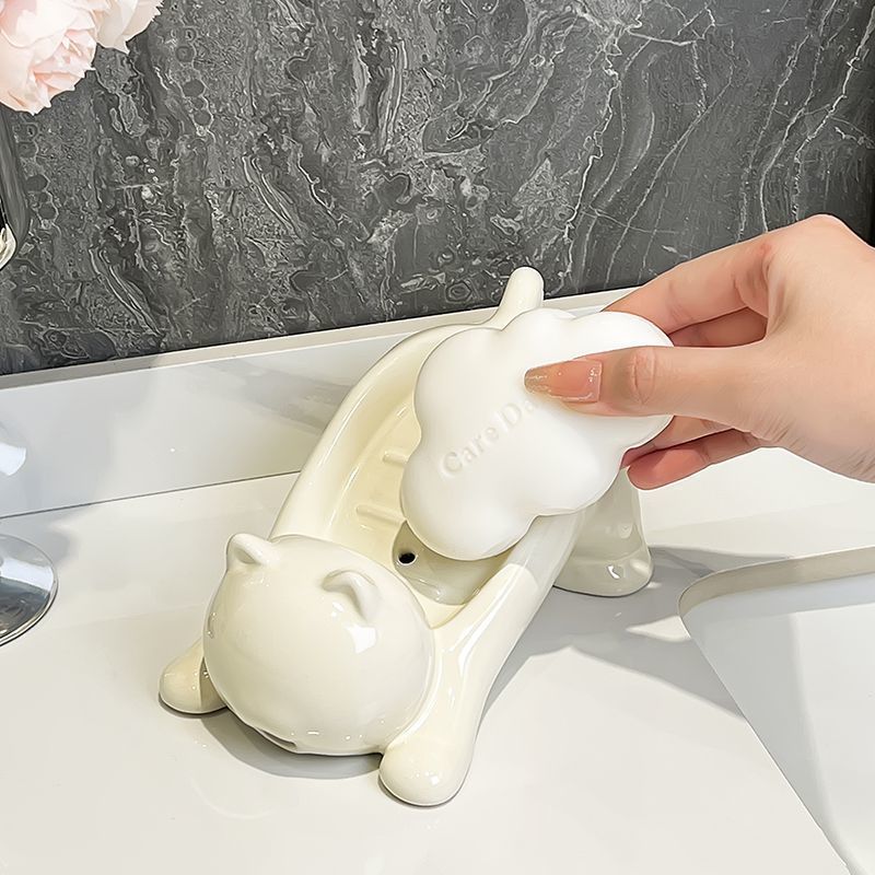 Cute Cat Drain Soap Holder Con - مراجعة Bathroom Home Improvement وسعره