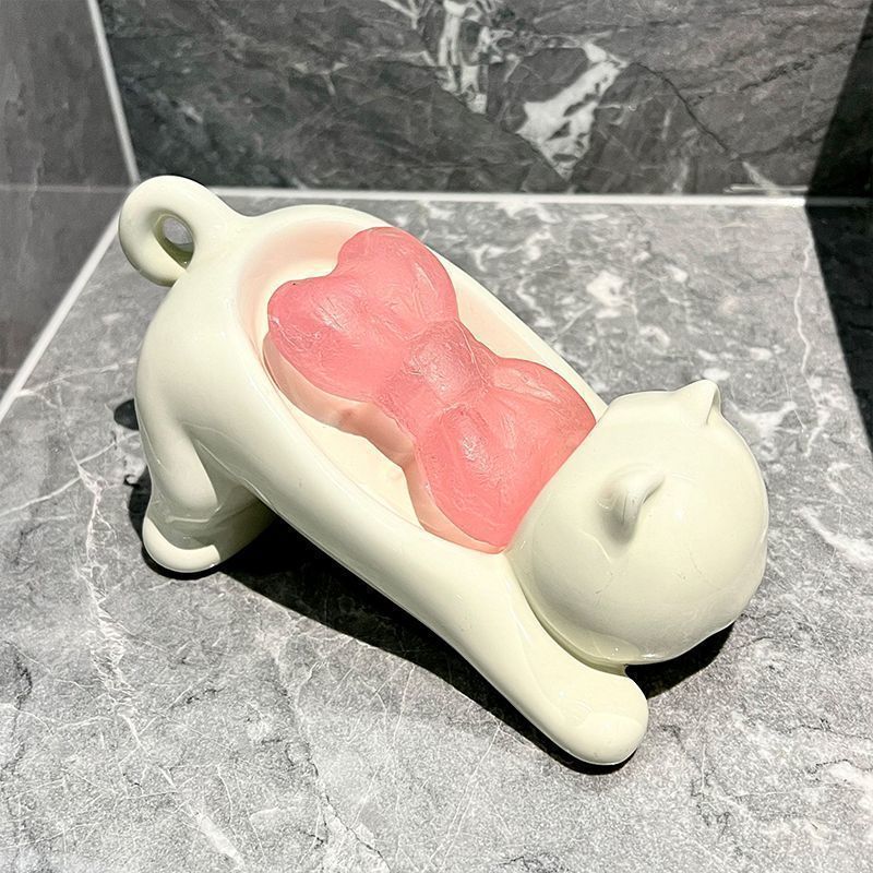 Cute Cat Drain Soap Holder Con - مراجعة Bathroom Home Improvement وسعره
