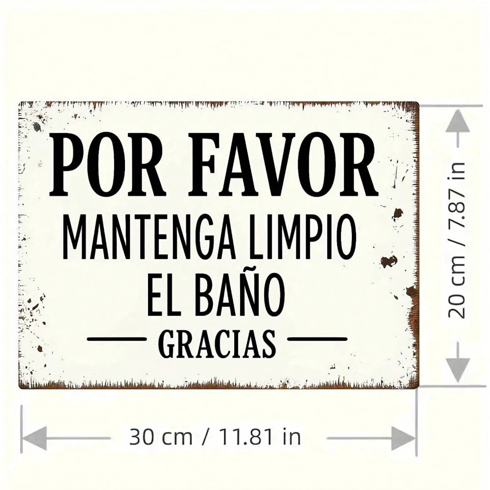 Vintage Spanish Metal Wall Sig - مراجعة Home Bathroom Sign وسعره