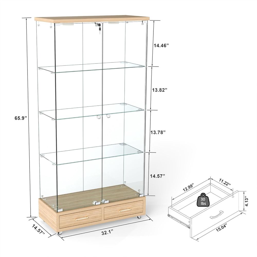 4-Tier Glass Cabinet with LED  - مراجعة Home & Bathroom Building Products Pte Ltd وسعره