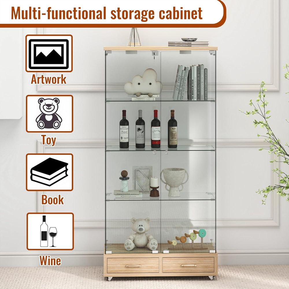 4-Tier Glass Cabinet with LED  - مراجعة Home & Bathroom Building Products Pte Ltd وسعره