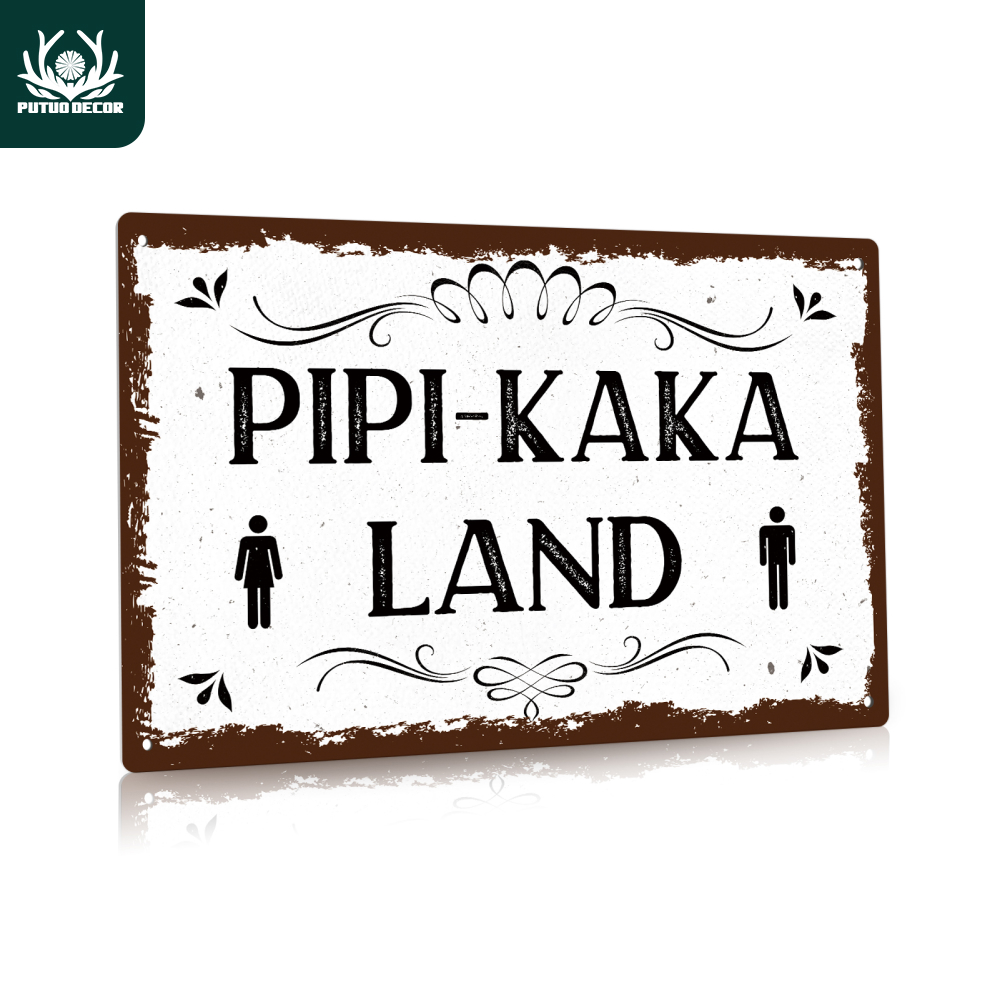 Putuo Decor 1pc Vintage Metal  - مراجعة Home Bathroom Sign وسعره