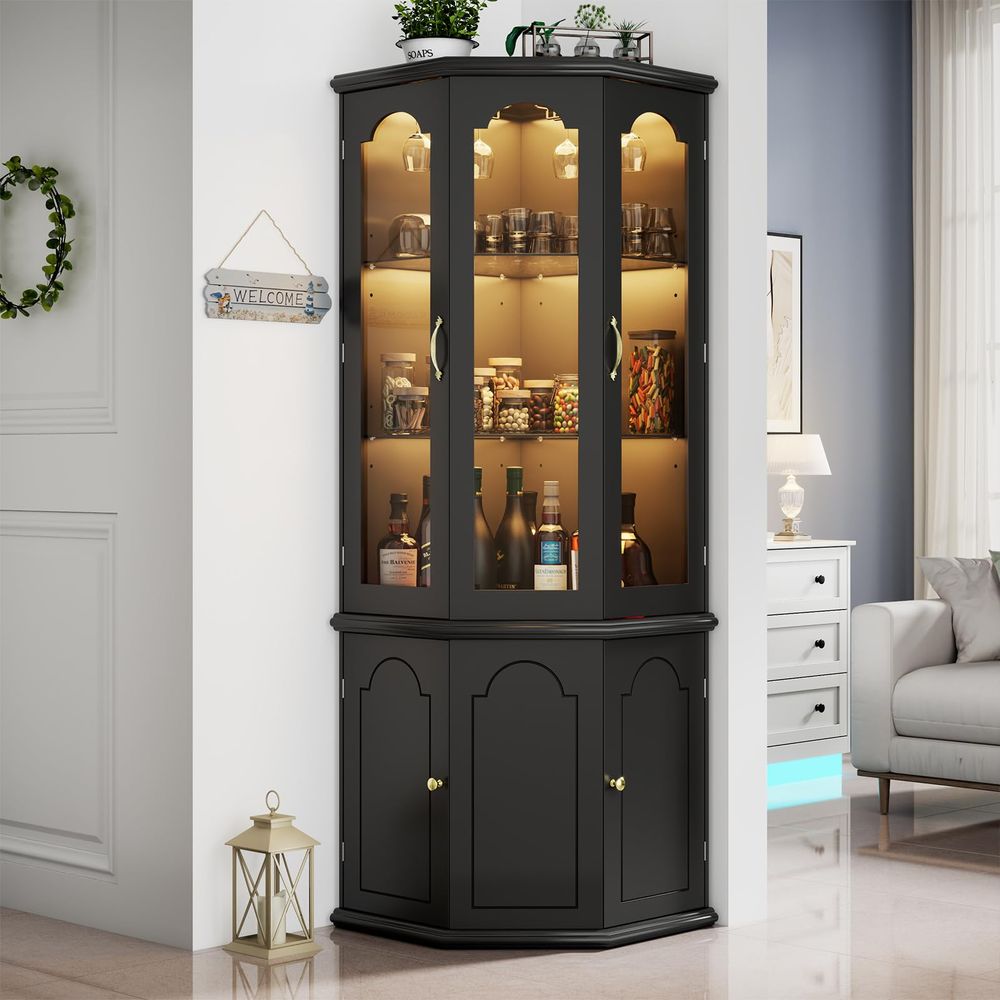 Corner Bar Cabinet w LED Light - مراجعة Home & Bathroom Building Products Pte Ltd وسعره