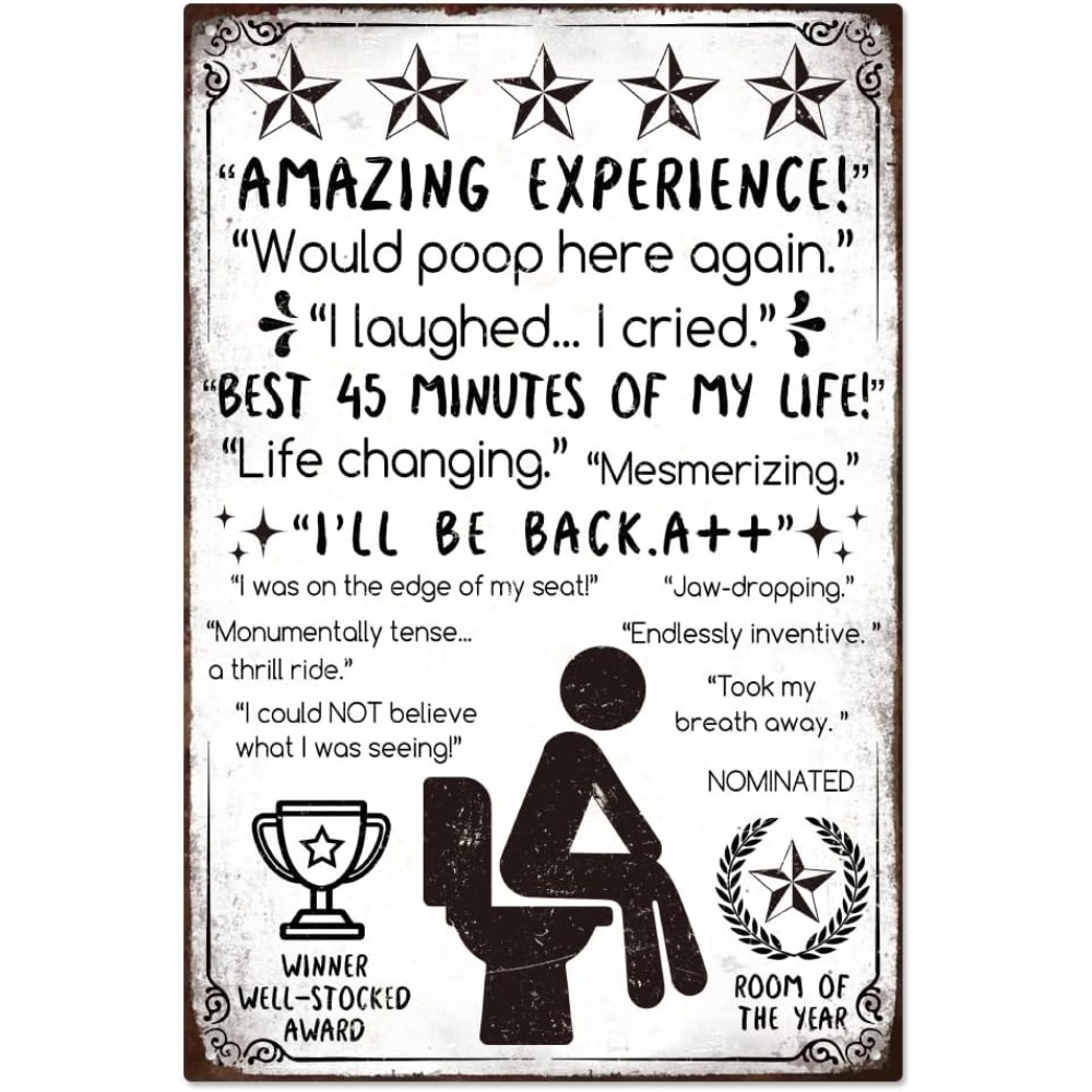 Funny Bathroom Metal Tin Sign  - مراجعة Home Bathroom Sign وسعره