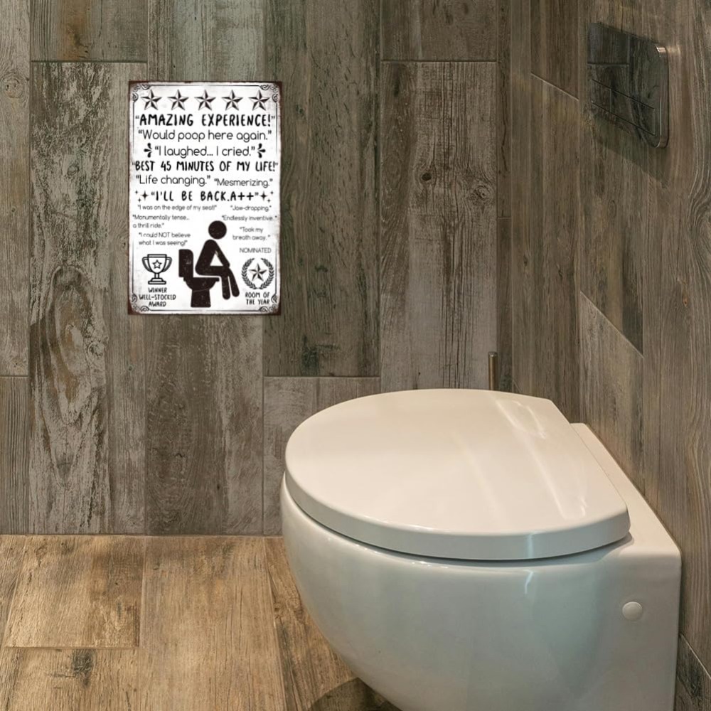 Funny Bathroom Metal Tin Sign  - مراجعة Home Bathroom Sign وسعره