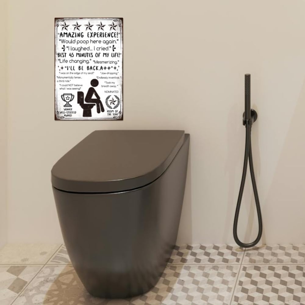 Funny Bathroom Metal Tin Sign  - مراجعة Home Bathroom Sign وسعره