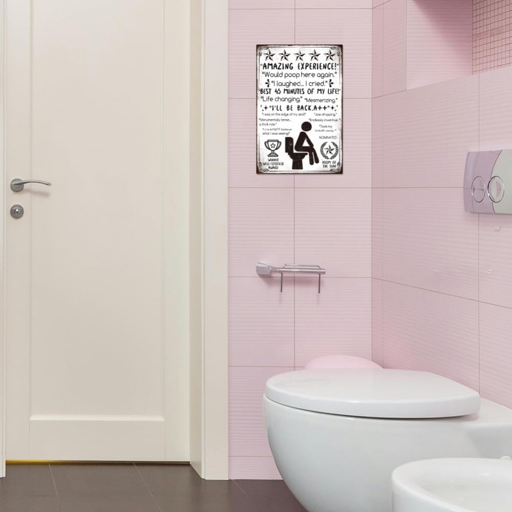 Funny Bathroom Metal Tin Sign  - مراجعة Home Bathroom Sign وسعره